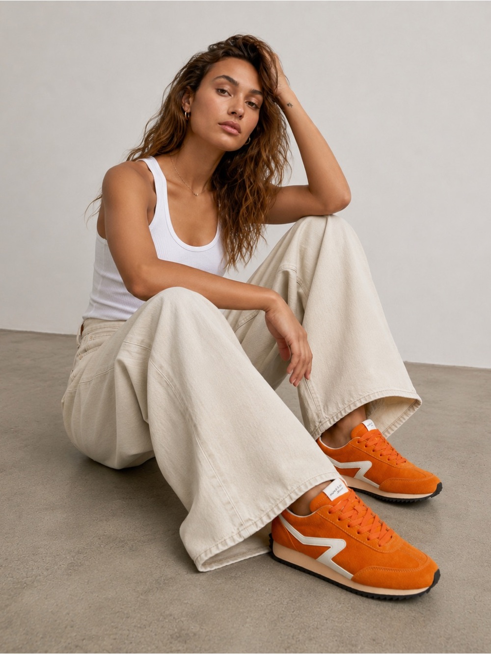 Rag & Bone Retro Runner Orange Suede Sneakers Size 38